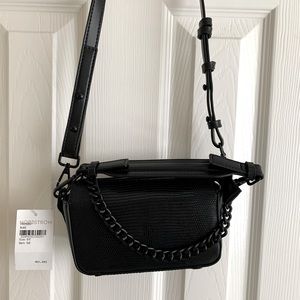 Topshop Black Faux Leather Crossbody Bag Purse New